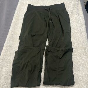 Lululemon studio dance pants unlined olive green size 6